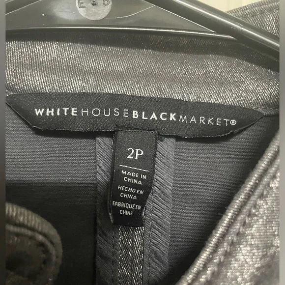 White House Black Market Shimmering Silver Faux Leather Jacket - Picture 2 of 10